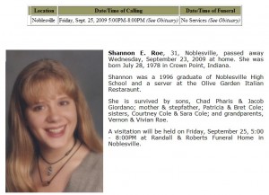 Obituary for Shannon Roe